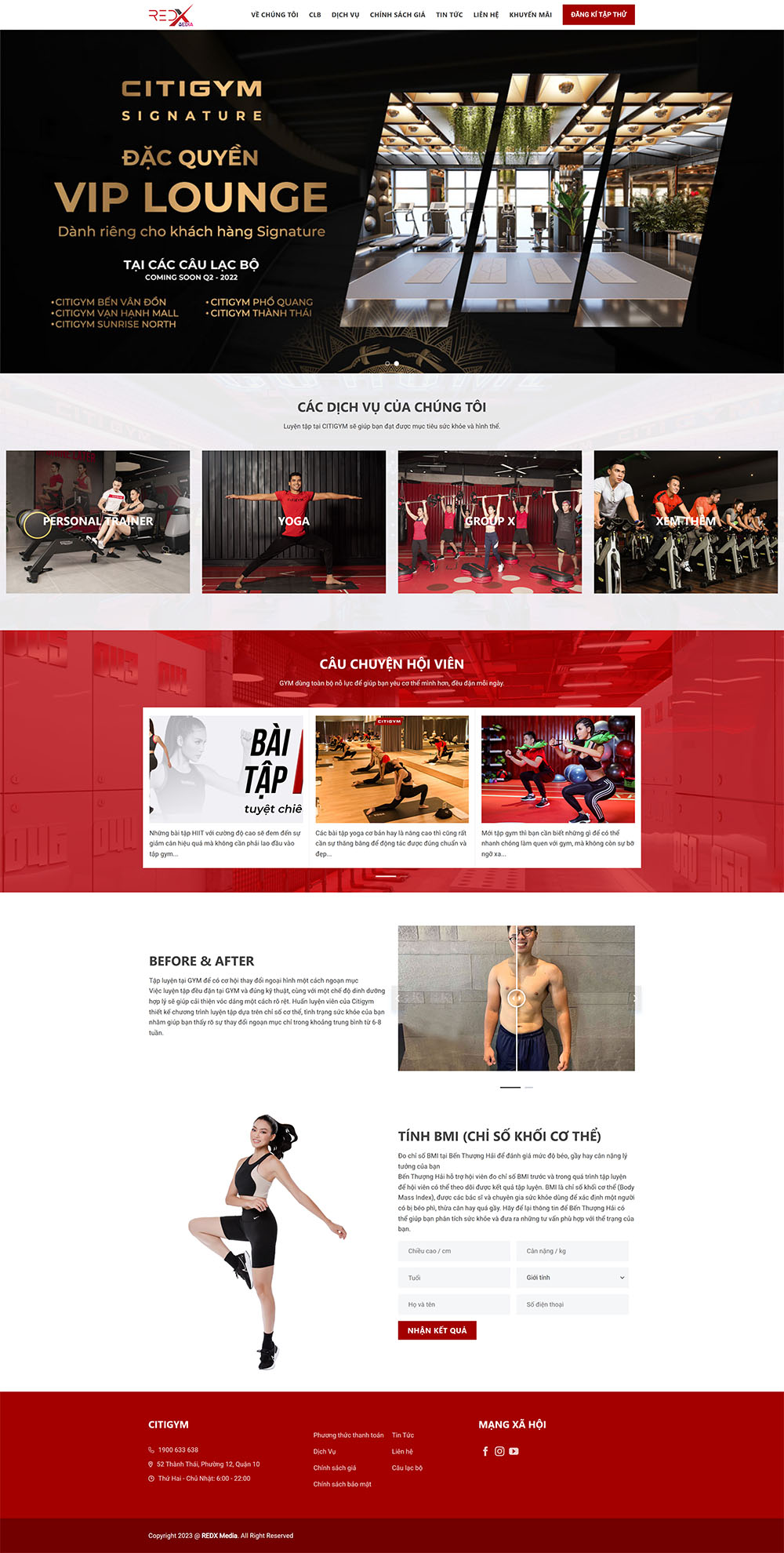 Mẫu giao diện website giới thiệu dịch vụ, phòng tập GYM chuẩn SEO
