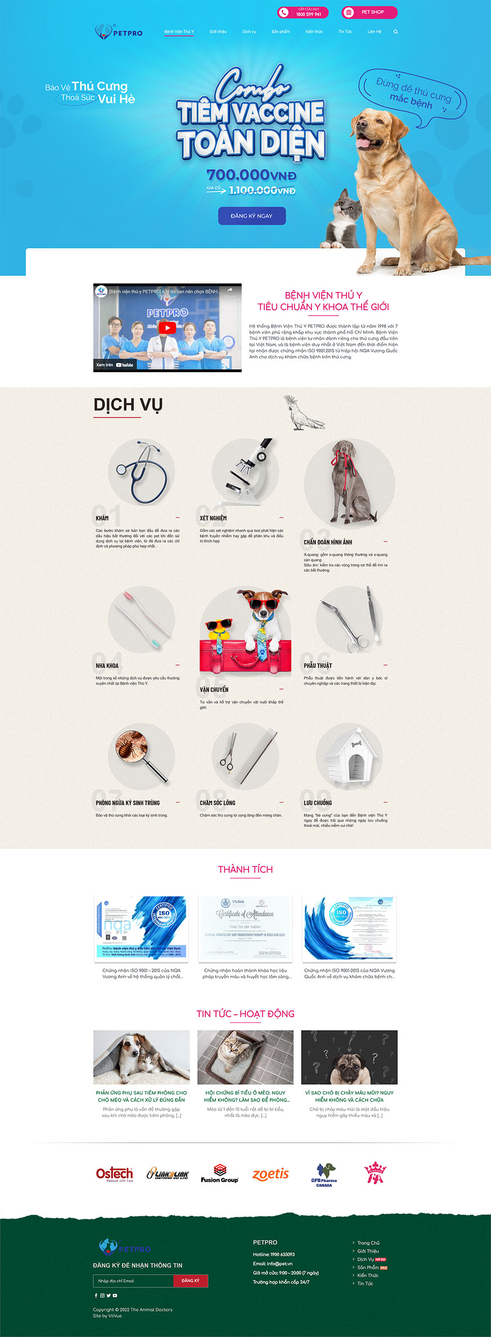 PetPro - Mẫu giao diện Website cho ngành dịch vụ thú cưng